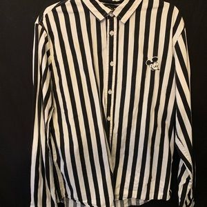 Forever 21 c Disney Mickey Mouse striped shirt button down